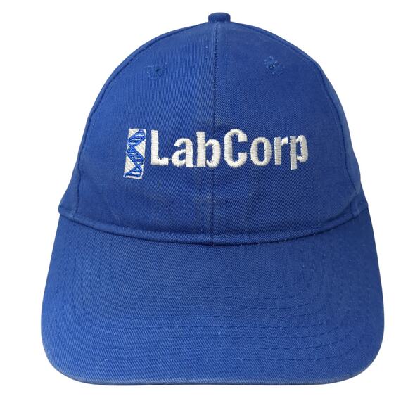 LabCorp Strapback Baseball Cap Blue One Size Adjustable Embroidered 6 Panel KC